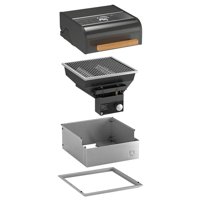 oneQ Flame Built-in Set met Deksel | Inbouw gasbarbecue 30 mBar